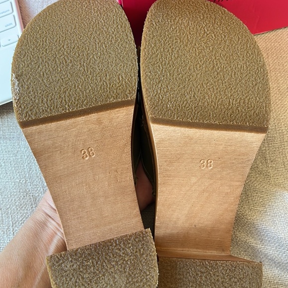 Free People Swedish Hasbeens NWT Olive Green Detail Crowded Slip In Clog fun!🌈 - Picture 6 of 14